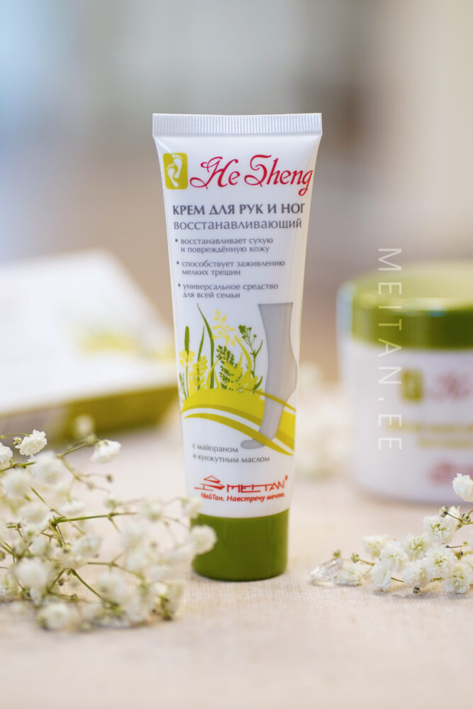 He Sheng Крем для рук и ног восстанавливающий с кунжутным маслом и майораном Код: HS-8